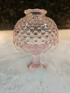 Vtg Clear Pink Hobnail Glass Fairy Lamp Tealight Votive Candle Holder Fenton? - Picture 1 of 6