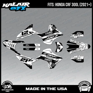 Graphics Kit for Honda CRF300L CRF 300L 2021+ Semper-fi - WHITE - Bild 1 von 4