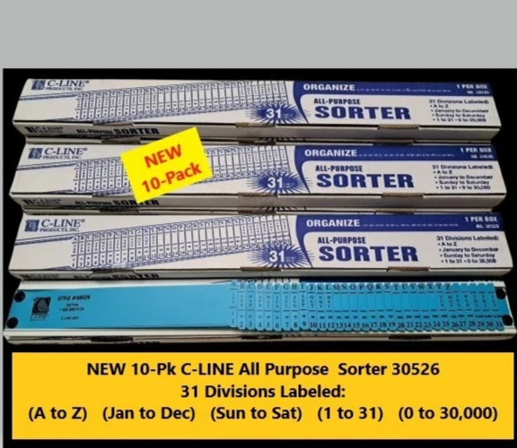 C-Line All-purpose Document Sorter 30526 Blue Plastic 31 Divisions