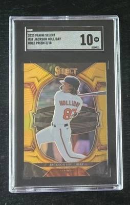 SGC 10 2023 Panini Select Baseball Jackson Holiday Gold /10 RC ROOKIE  ORIOLES - Image 1 of 2