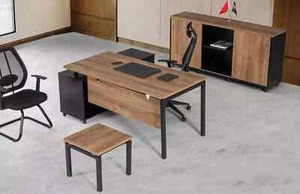 Braune Arbeitszimmer Möbel Luxus Set Schreibtisch Büroschrank Couchtisch 3tlg. - Bild 1 von 1