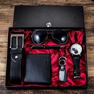 A04991Men's business gift box set Wallet belt watch pen glasses combination set - Picture 1 of 12