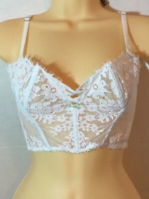 VICTORIA'S SECRET I DO Strapless Long Line Bralette Rhinestone Bling Bra Lace 34 - Image 1 of 4