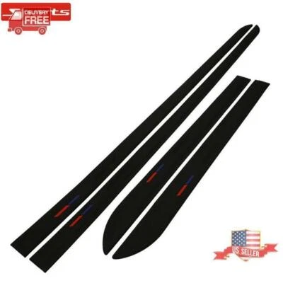4Pcs Rubber Universal Car Body Side Skirt Line Sill Molding Trim Anti-Scratch US Foto 1 de 4