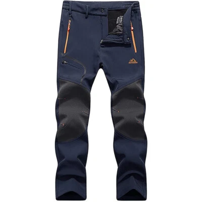 Men's Thermal Hiking Pants Softshell Waterproof Winter Outdoor Ski Snow Trousers - Image 1 of 4