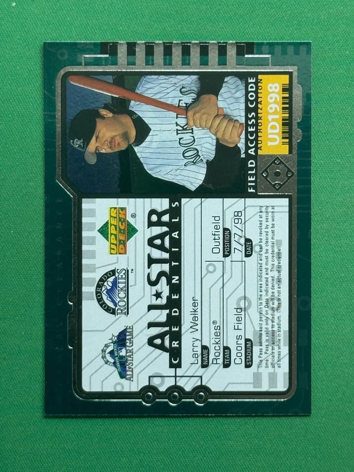 1998 Upper Deck Baseball All-Star Credentials #AS17 Larry Walker - Image 1 of 2