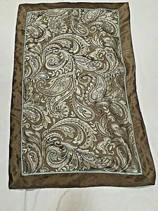 Home and Garden King Sz 19.5x35" Pillow Sham Polyester Paisley Dark Taupe Teal  - Picture 1 of 6