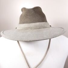 Vintage Henschel Hat Mens Medium Safari Outback Canvas Gray Mesh Top