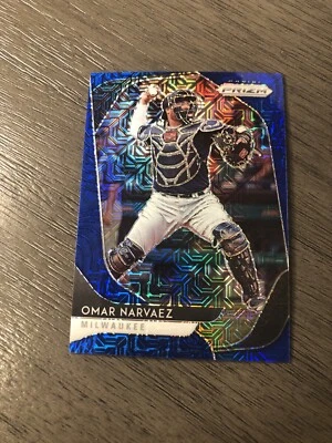 2020 Panini Prizm-Omar Narvaez-Blue Mojo Refractor #84/175-Mint - Image 1 of 2