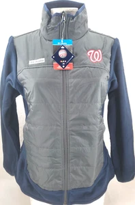 NUOVO Washington Nationals Columbia Basin Butte blu navy giacca full zip cappotto donna L - Foto 1 di 9