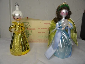 2 Ornamenti Albero di Natale Bronner's De Carlini Araldo Angelo Canta Colomba Pace - Foto 1 di 11