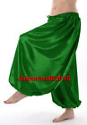 Pantalon harem vert satin génie Aladdin Boho pantalon danse du ventre tribale Halloween