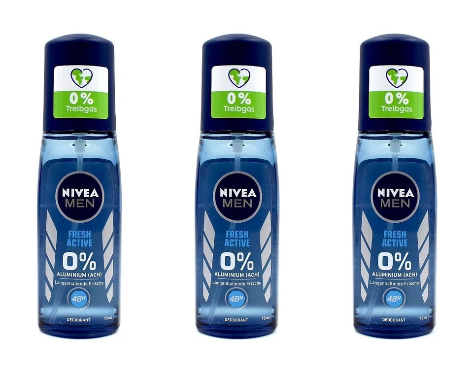 Nivea Men Fresh Active Deodorant Zerstäuber , 3x75ml EAN4005900471758