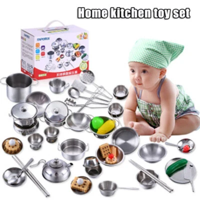 Kids Kitchen Playset Pretend Play Kitchen Accessories Toys Cooking Utensils Set - image 1 of 4