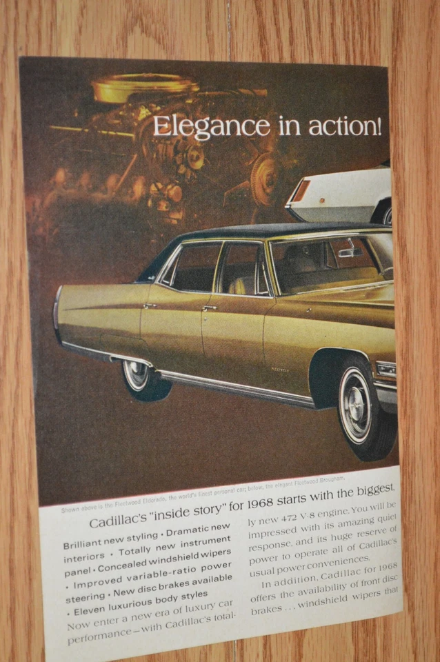 1968 CADILLAC FLEETWOOD BROUGHAM ORIGINAL VINTAGE ADVERTISEMENT PRINT AD 68★★ - Image 1 of 1