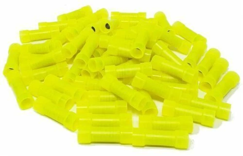 Install Bay Yellow Nylon Butt Crimping Connectors 200 Pack 10-12 Ga YNBC - Image 1 of 1