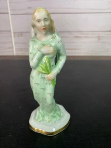 Herend Angel Virgo Zodiac Horoscope Figurine Green Dress Tamas Akos 15549 CD FB - Picture 1 of 6