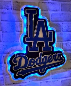 LA Dodgers 3D Lighted Wall Art with Remote - Picture 1 of 4