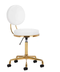 TABURETE COSMÉTICO H5 DORADO BLANCO - Imagen 1 de 6