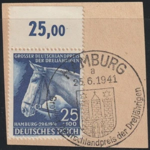 EDSROOM-19693 Germany B191 Used on Piece 1941 Complete Horse Race CV$7.50 - Picture 1 of 1