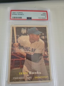 1957 Topps #55 Ernie Banks Chicago Cubs PSA 2