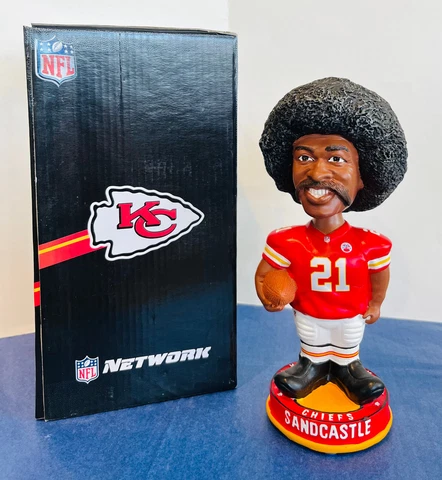 #096/500 ~ Leon Sandcastle 2013 Kansas City Chiefs Bobblehead Deion Sanders FOCO Cover