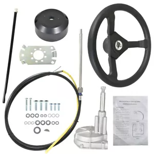Marine Engine Turbine Rotary Steering System 10FT SS13710 Boat Cable With Wheel - Picture 1 of 8