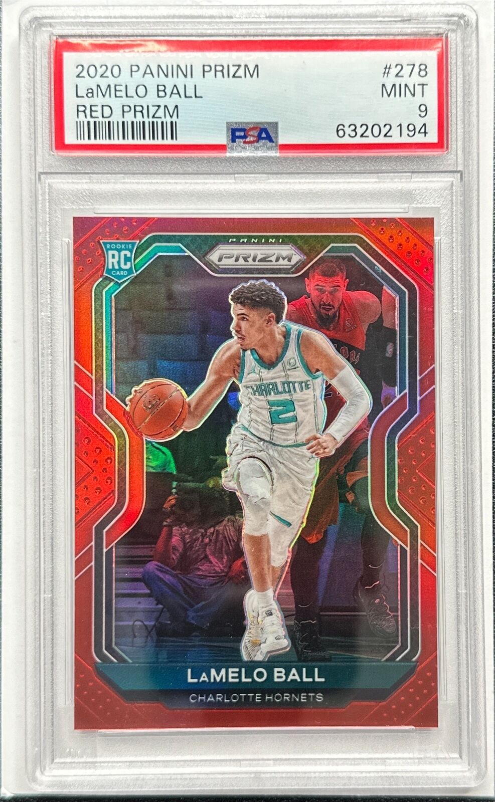 2020-21 Panini Prizm LaMelo Ball #278 Red Prizm Rookie RC #191/299 PSA 9 Hornets