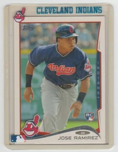 JOSE RAMIREZ 2014 Topps Rookie Card #424 SP RC w/ VINTAGE "Indians" Top-Load - Picture 1 of 3