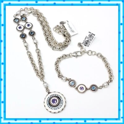 Juego de pulsera collar poste perlas claras halo Brighton nuevo con etiquetas bolsa $186 Foto 1 de 3