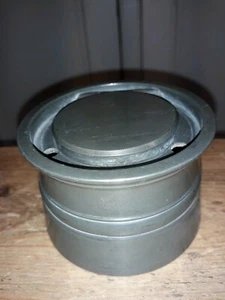 VICTORIAN PEWTER INKPOT WITH GLASS WELL - Picture 1 of 5