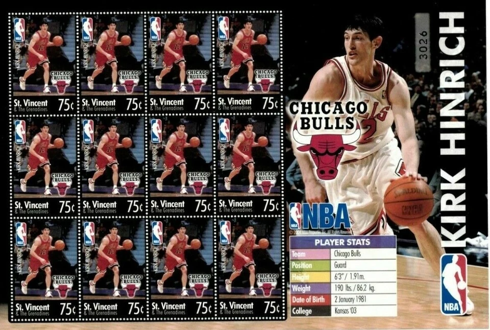 St Vincent #SG5434 MNH M/S 2004 Kirk Hinrich Chicago Bulls NBA [3422] Foto 1 de 1