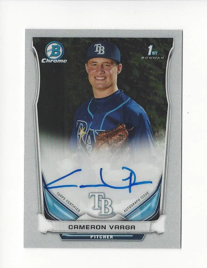 2014 Bowman Chrome Draft Cameron Varga Rookie AUTOGRAPH Rays - Image 1 of 1