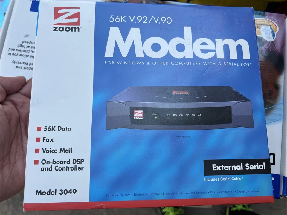 External Serial Modem Zoom Model 3049 56K V.90 V.92 - New/Sealed  - SHIPS TODAY! - Image 1 of 4