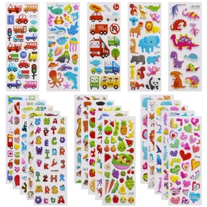 3D Stickers for Kids Toddlers - 550+ Vivid Puffy Stickers 24 Different Sheets... - Picture 1 of 7
