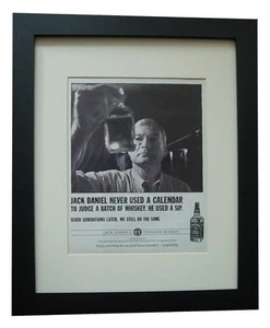 JACK DANIELS WHISKEY+POSTER+AD+VINTAGE FRAMED ORIGINAL 2005+FAST WORLD SHIP - Picture 1 of 8