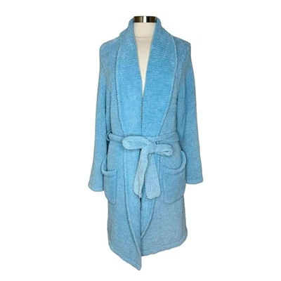 Natori Josie длинный плюшевый синий халат женщин размер маленький уютный вязаный пушистый Loungewear - Изображение 1 из 4