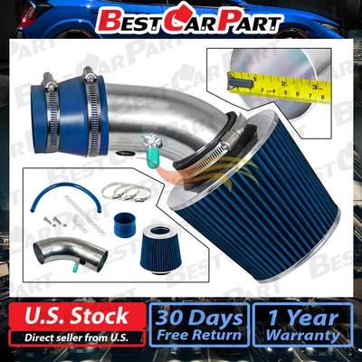 BCP BLUE For 1990-1997 Prizm/Corolla 1.6L/1.8L L4 Ram Air Intake Kit+Filter - Image 1 of 4