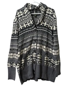 Maglione cardigan donna Eddie Bauer taglia XXL bottoni tasche anteriori misto lana nuovo senza etichette - Foto 1 di 17