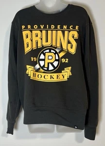47 Brand Providence Bruins Hockey Sweatshirt Large Black Gold Crewneck NHL AHL - Picture 1 of 5