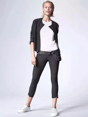 Athleta Stellar Crop Pant Womens Medium Stretch City Office Comfort Travel Black - Image 1 of 4