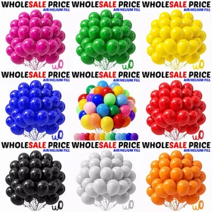 100 X Latex PLAIN BALOON BALLONS helium BALLOONS Quality Party Birthday Wedding - Picture 1 of 21