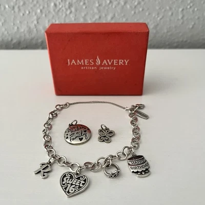 James Avery Sterling Silver Charm Bracelet With One Retired Charm - Image 1 of 4