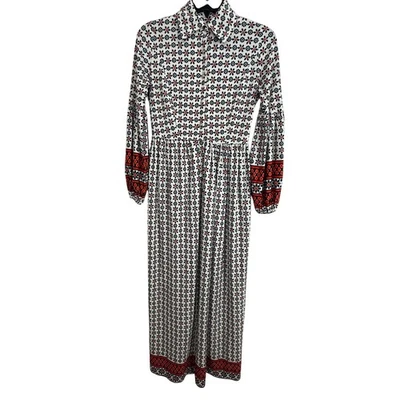 Maxi Vestido Floral Lord & Taylor Vintage Años 70 Mod Boho Pradera Manga Larga Talla 6/8 Foto 1 de 4
