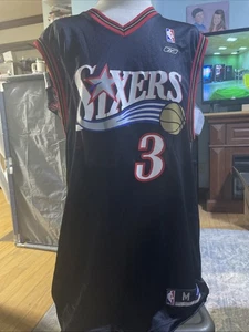 Allen Iverson #3 Philadelphia 76ers Jersey Reebok NBA Black Size M - Picture 1 of 6