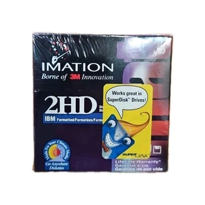 Pack de 10 disquettes Imation 3,5" IBM formatées 1,44 Mo 2HD neuves scellées - Photo 1/4