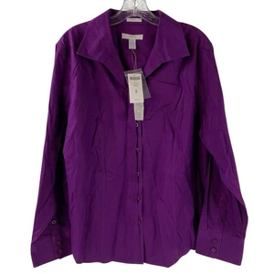 Chico’s Effortless Cotton Lynette No Iron Top Purpleberry Gr. XL - Bild 1 von 7