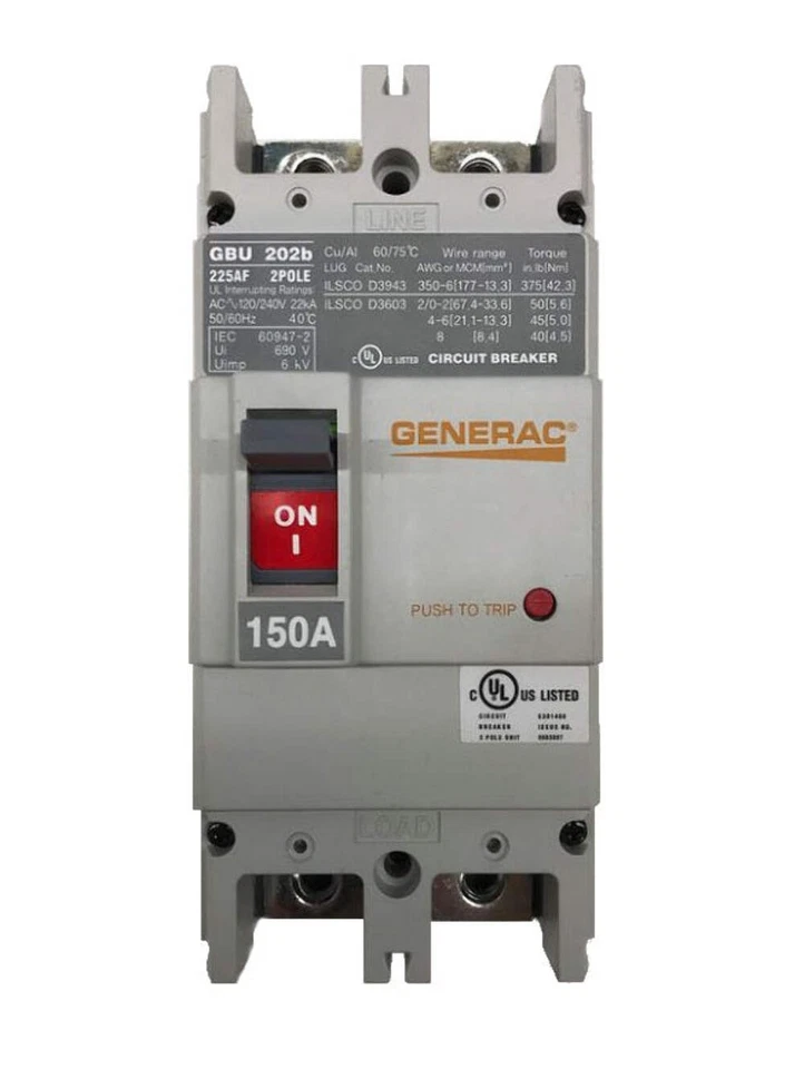 Generac CB 150A 2Pole 240V 225AF Part# 0K0971 - Изображение 1 из 1