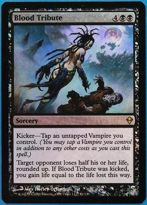 Blood Tribute FOIL Zendikar NM Black Rare MAGIC MTG CARD (ID# 507926) ABUGames - Image 1 of 2