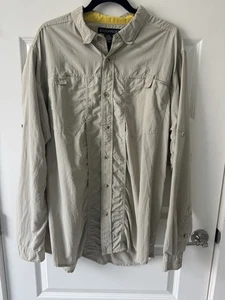 Exofficio Shirt Mens XXL Khaki Button Down Vented Breathable Fishing Hiking - Picture 1 of 10